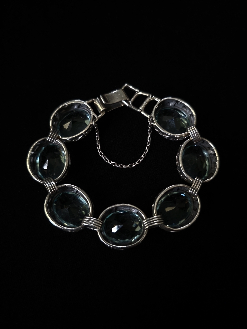 Silpada Sterling Silver and Aqua Blue Glass Lagoon Bracelet - Picture 3 of 5